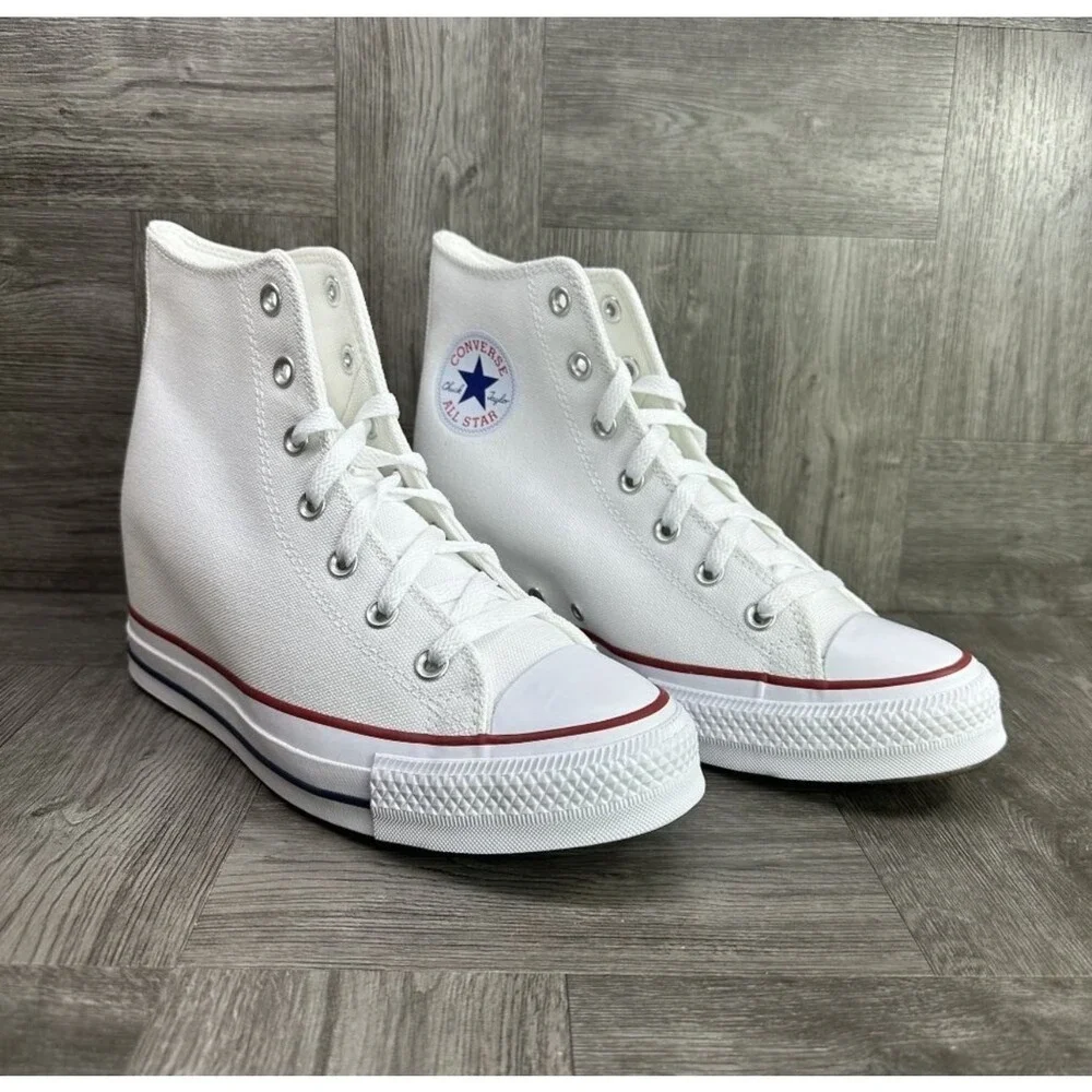 Converse Chuck Taylor All Star Lux Women 10 White New Wedge High Top A11908C - Picture 5 of 8